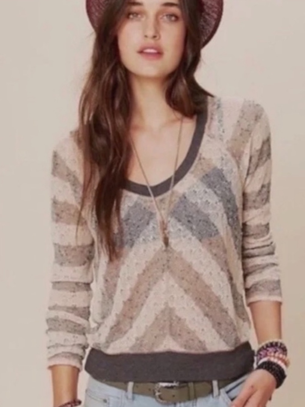 WE THE FREE Chevron Pullover Top